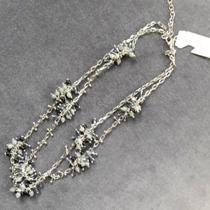 Silver & Crystal Multi Layer Necklace - Still Has Tags